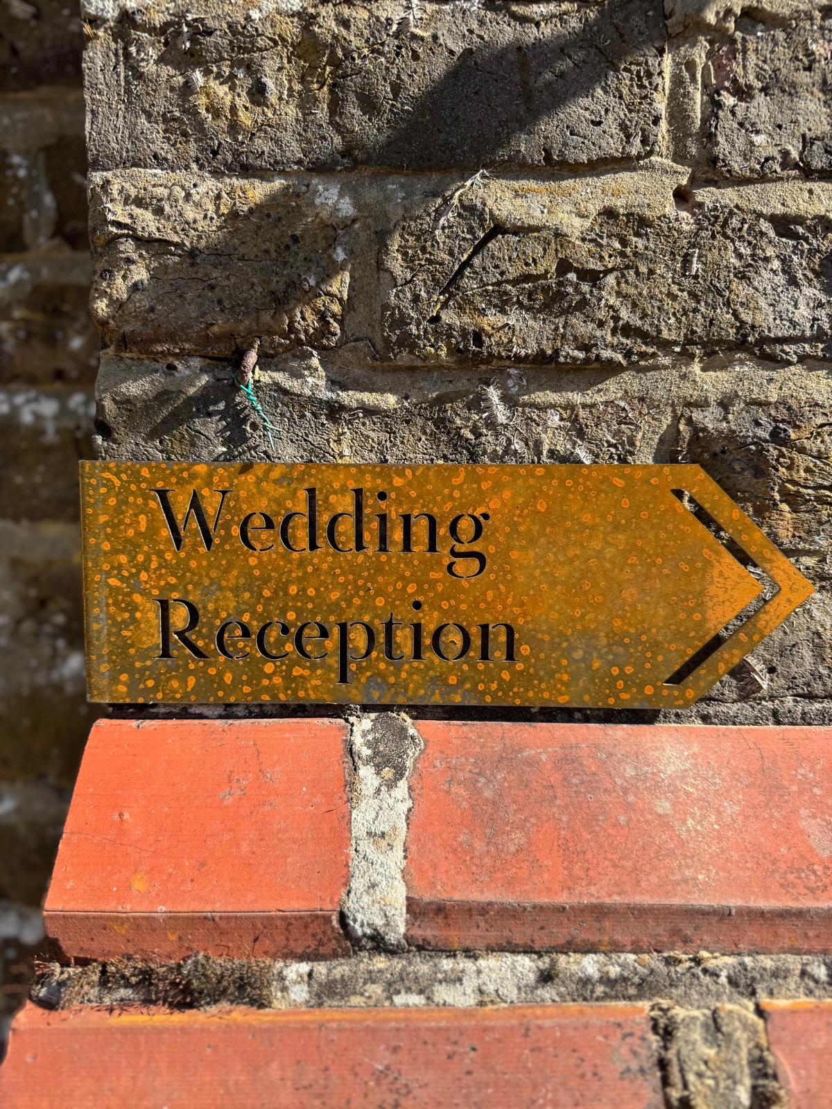 Corten Steel Wedding Ceremony Reception Wall Mounted Sign Plaque 200mm - 600mm (Copy)