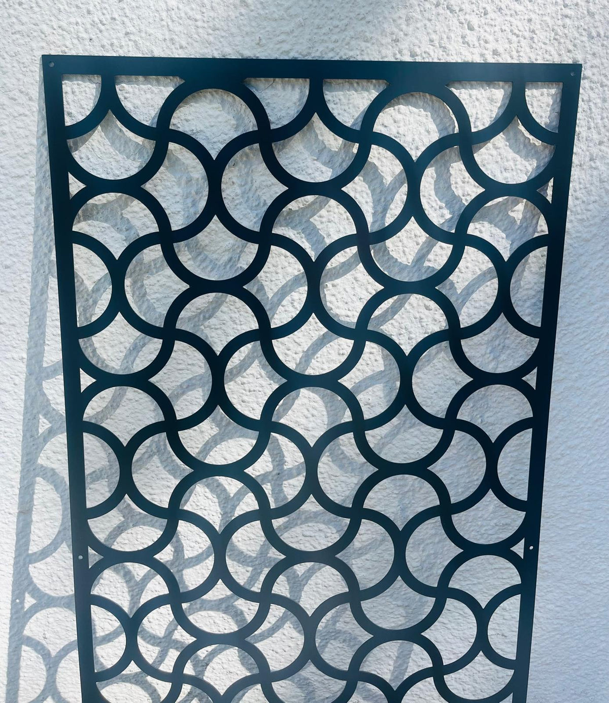 Aluminium metal anthracite grey Wall Mounted Scalloped Decorative Garden Panel Screen Wall Art 600 x 1200mm