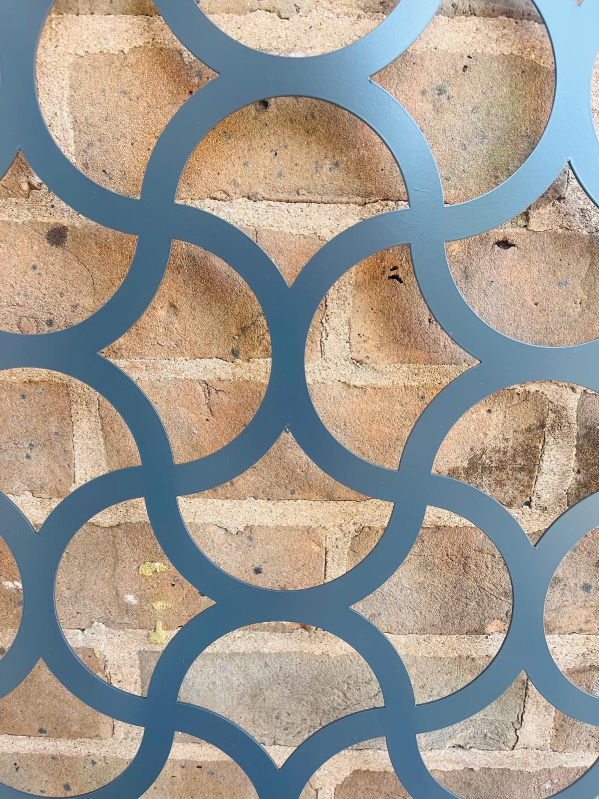 Aluminium metal anthracite grey Wall Mounted Scalloped Decorative Garden Panel Screen Wall Art 600 x 1200mm