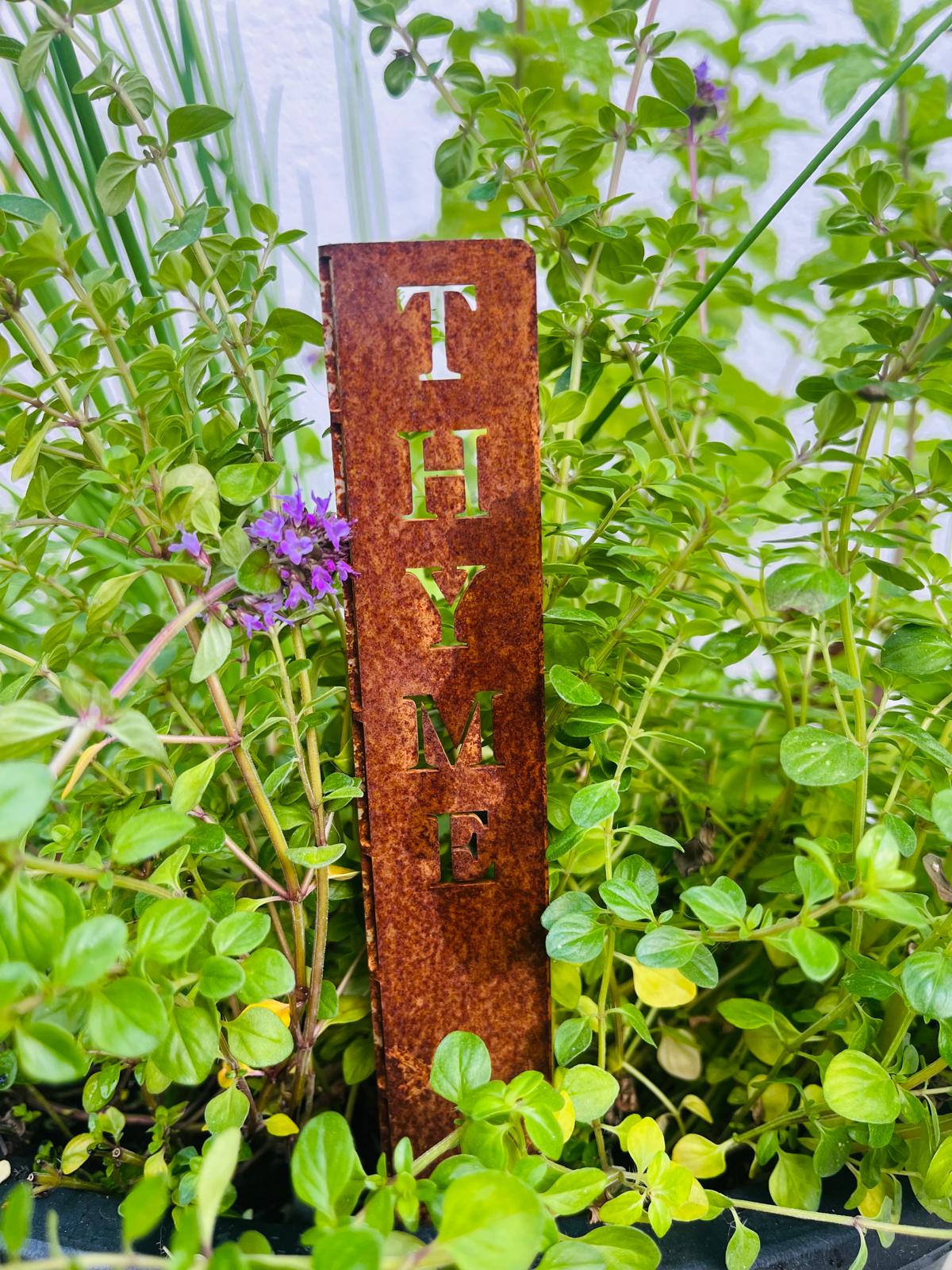 Corten Steel Herb Plant Name Marker stakes signs personalised