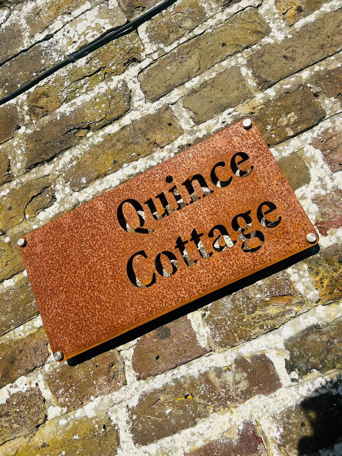 Corten Steel House Address Company Business Name Wall Mounted Sign Plaque 200mm - 600mm