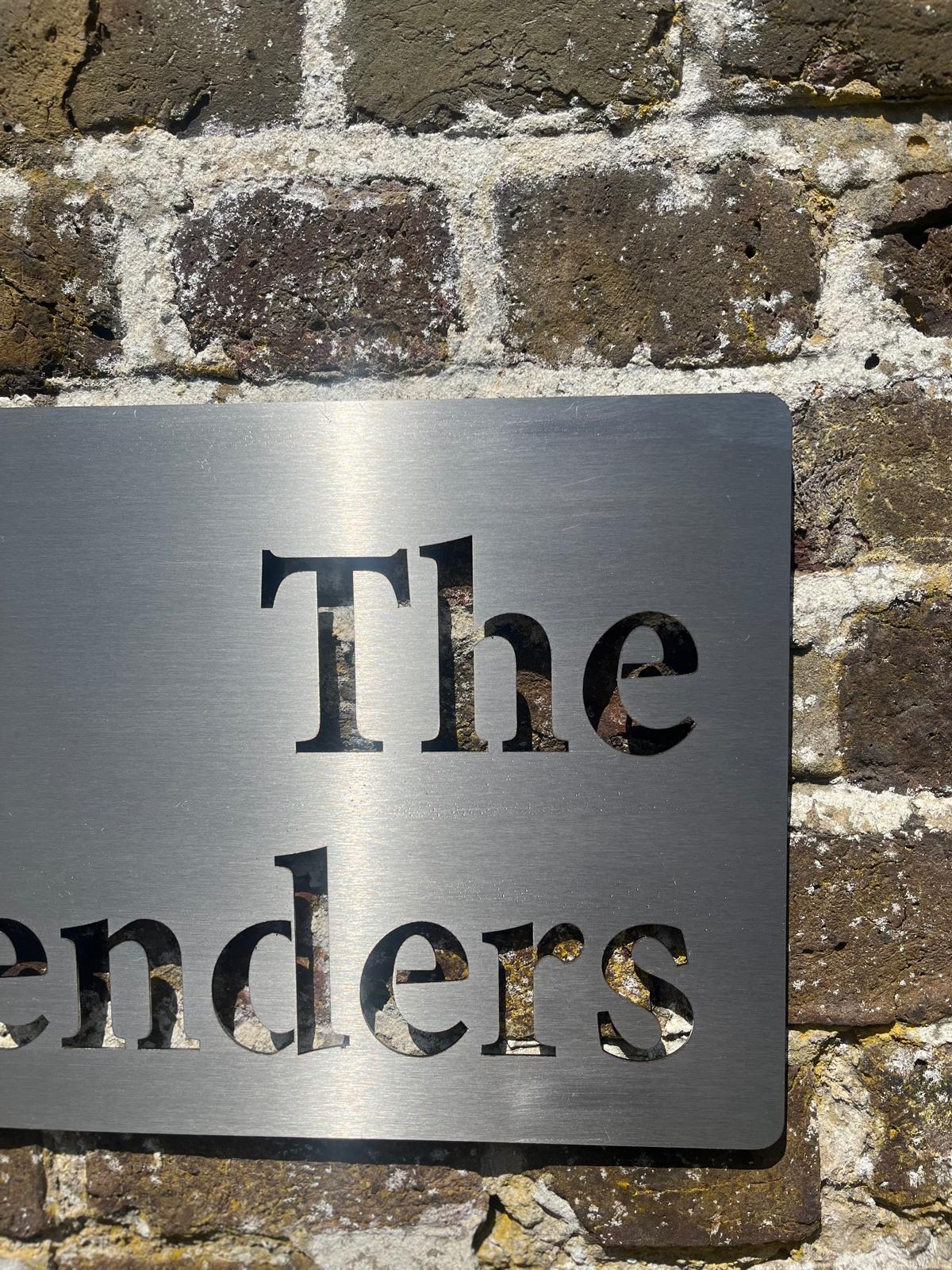 Stainless Steel Brushed Personalised House Address Company Business Name Wall Mounted Sign Plaque 200mm - 600mm