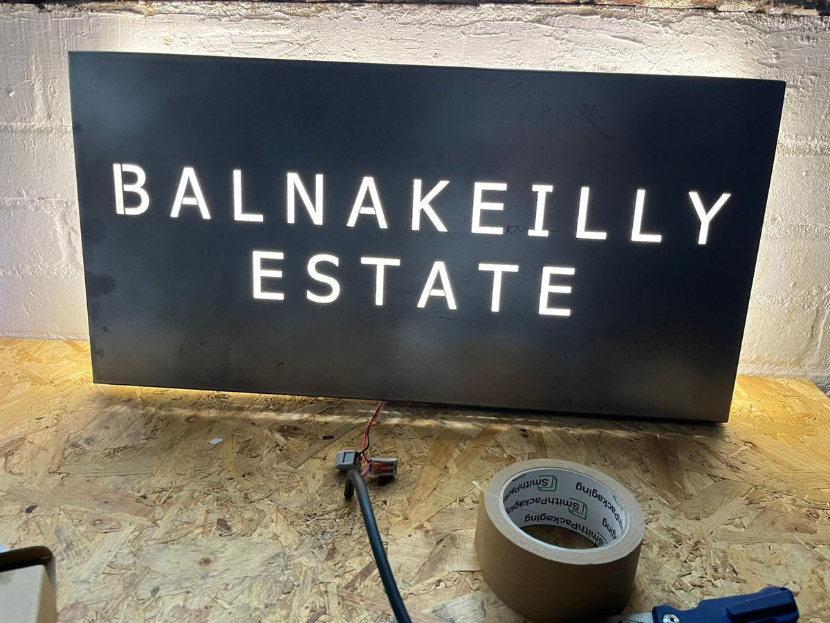 Corten Steel Company Business Name Commercial Wall Mounted Sign Plaque 200mm - 600mm